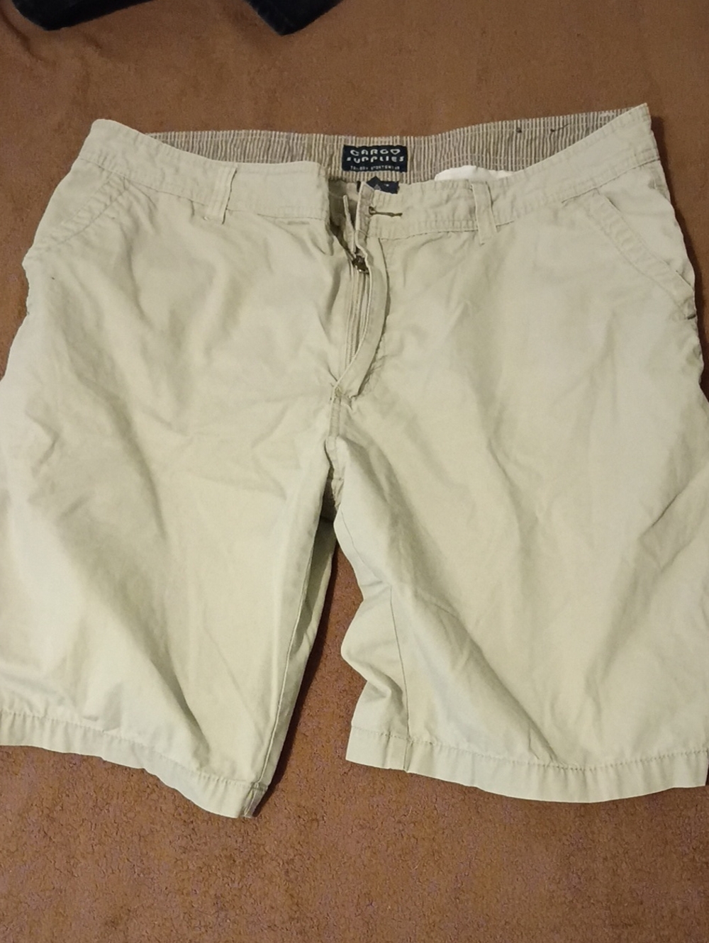 Men's Khaki Cotton Shorts
